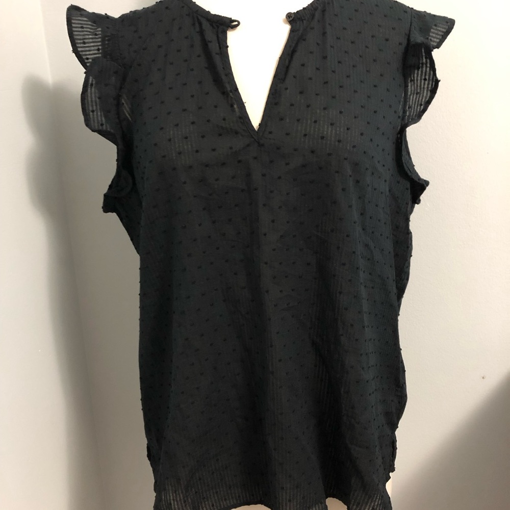 7 For All Mankind ruffle sleeveless blouse